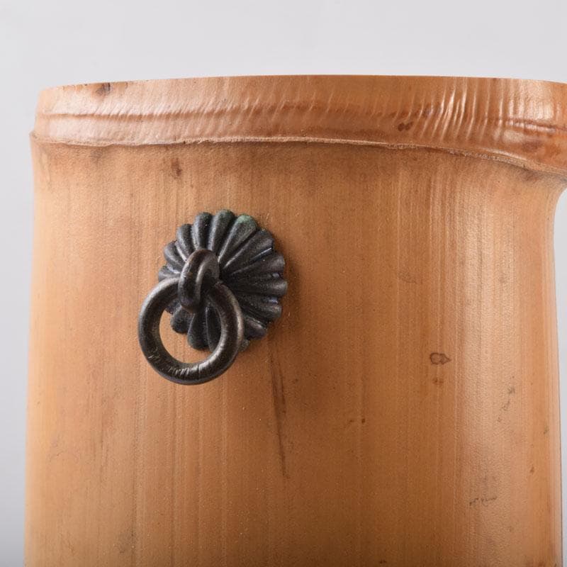 茶道具　古竹製　掛花生　在銘　本庄宗泉極め箱　N　8516