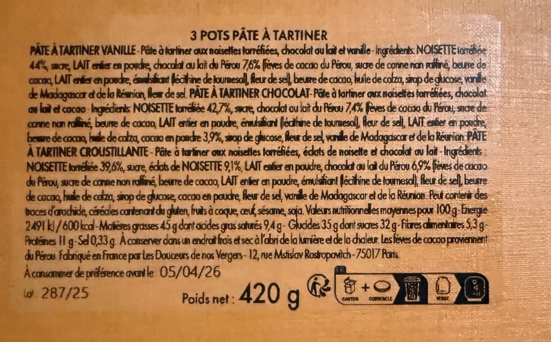 Louis Vuitton チョコスプレッド 3種セット