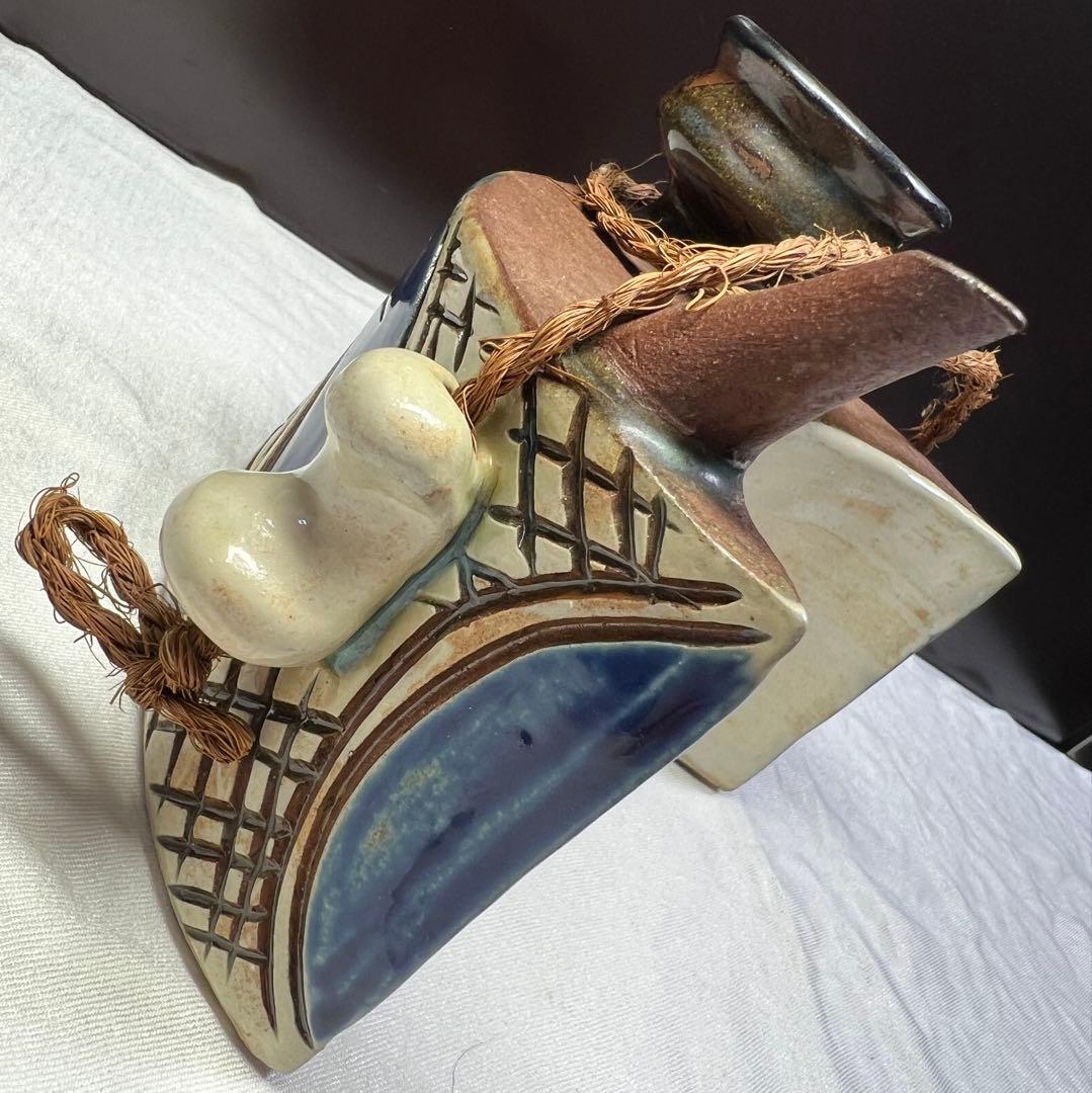 やちむん　宮城三成作　抱き瓶　壺屋焼　約20cm