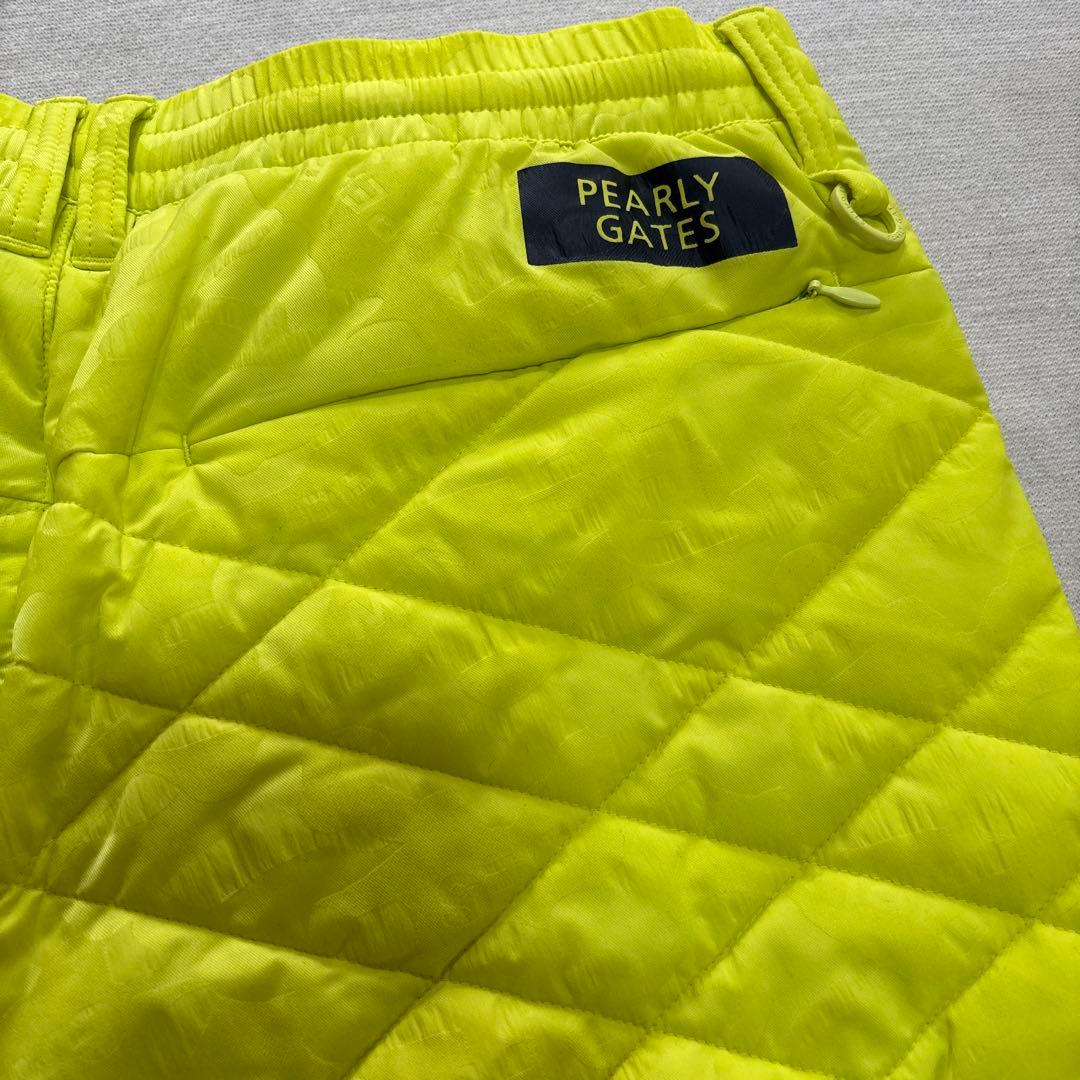 未使用品 サイズ5 PEARLY GATES 蛍光イエロー中綿ダウンパンツ