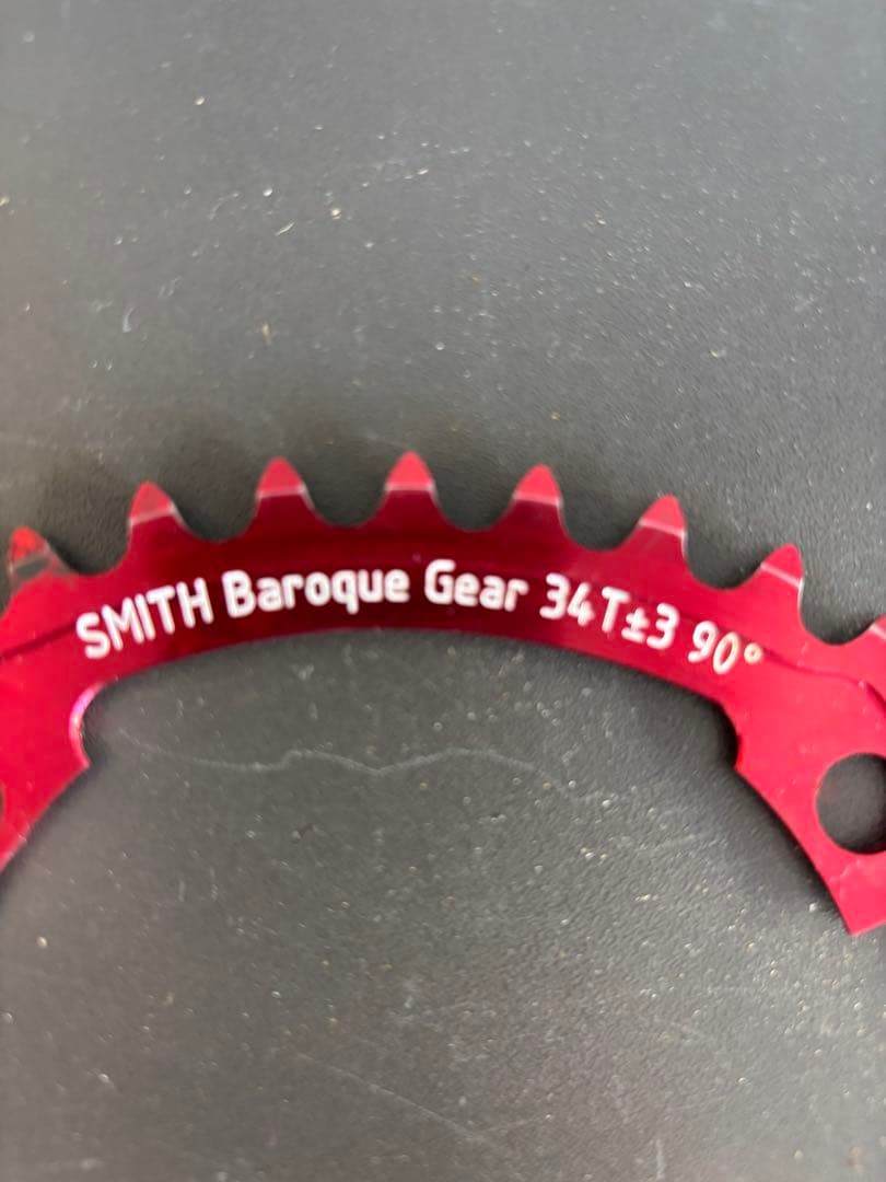 SMITH Baroque Gear 34T +-3 90° 赤 チェーンリング