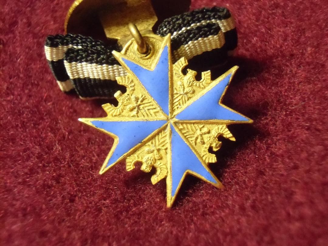 Ｗ帝政ドイツ軍/プロイセン王国＊プールルメリット勲章ミニチュア釦穴用（実物）