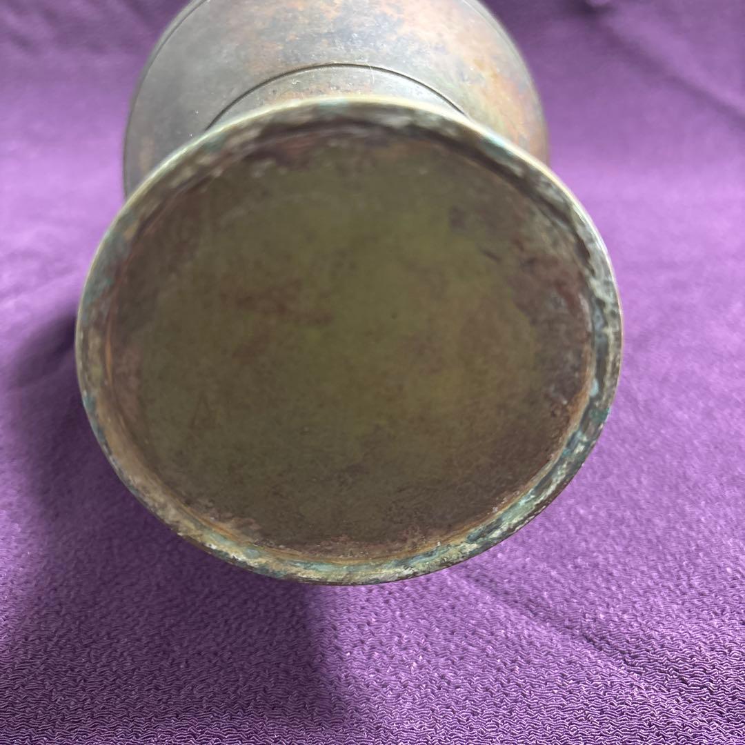 茶道具　唐銅風炉師　藤井宗喜作　青銅　花入