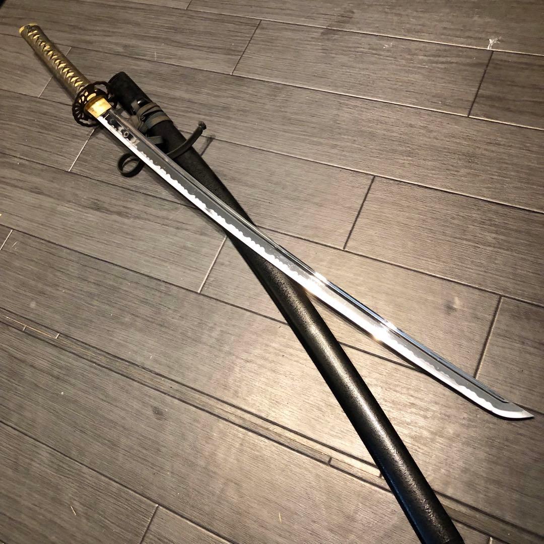 高級模造刀　高級居合刀　樋有刀身　拵全長105cm　居合刀　ヴィンテージ物