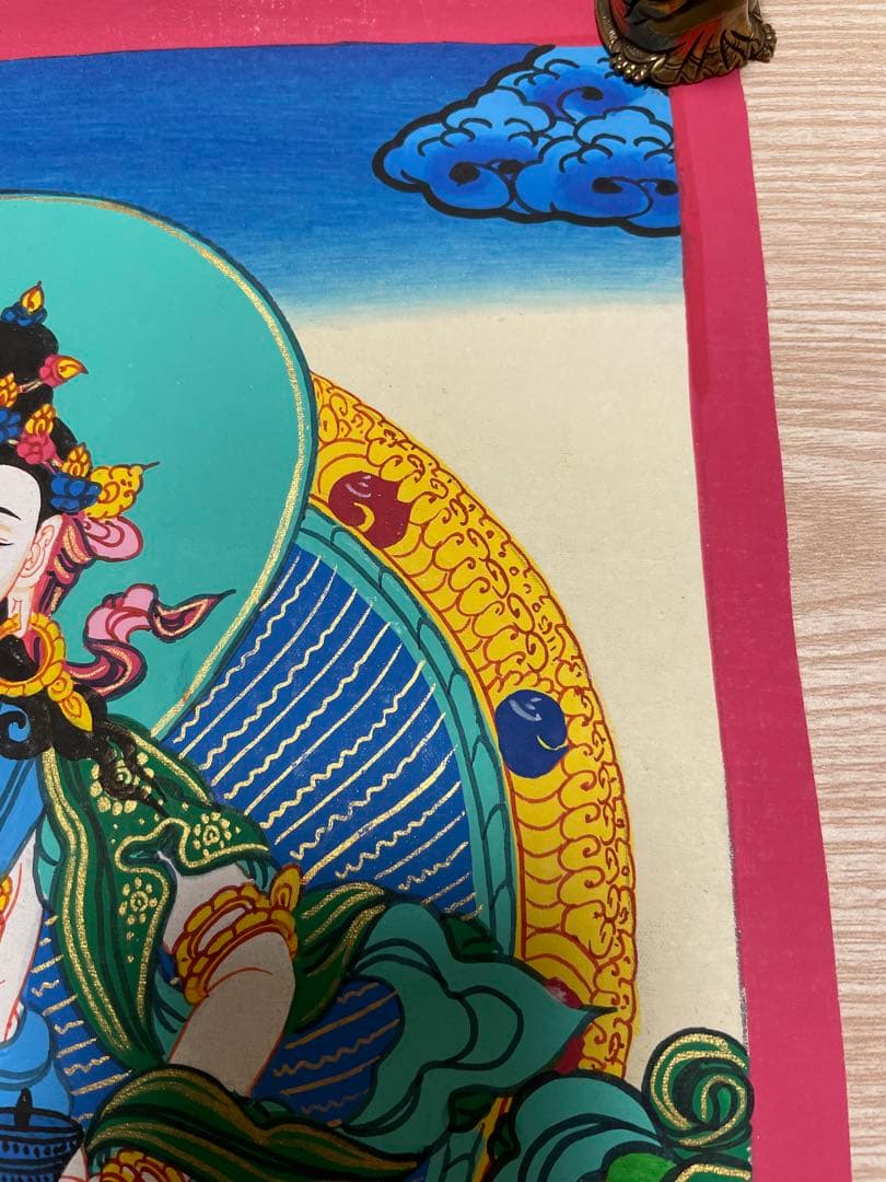 《 チベット密教　1点物 》 手描き　曼荼羅　バジュラサットヴァ　仏教　密教