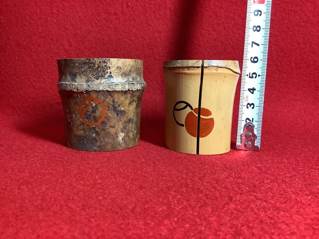 竹蓋置　一双　つぼつぼ蒔絵　宗玄作　良漆【中古】