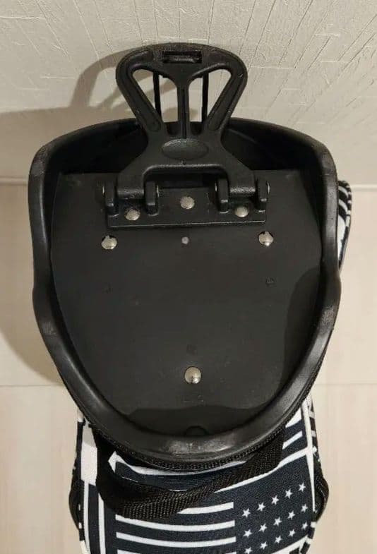 【美品】PEARLY GATES　星条旗総柄キャディバッグ 黒 スタンドタイプ