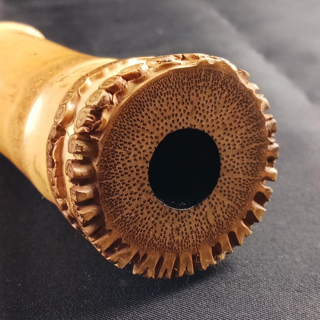 Y3110-5 琴古流 尺八 在銘 銀三線 全長64㎝ 竹製