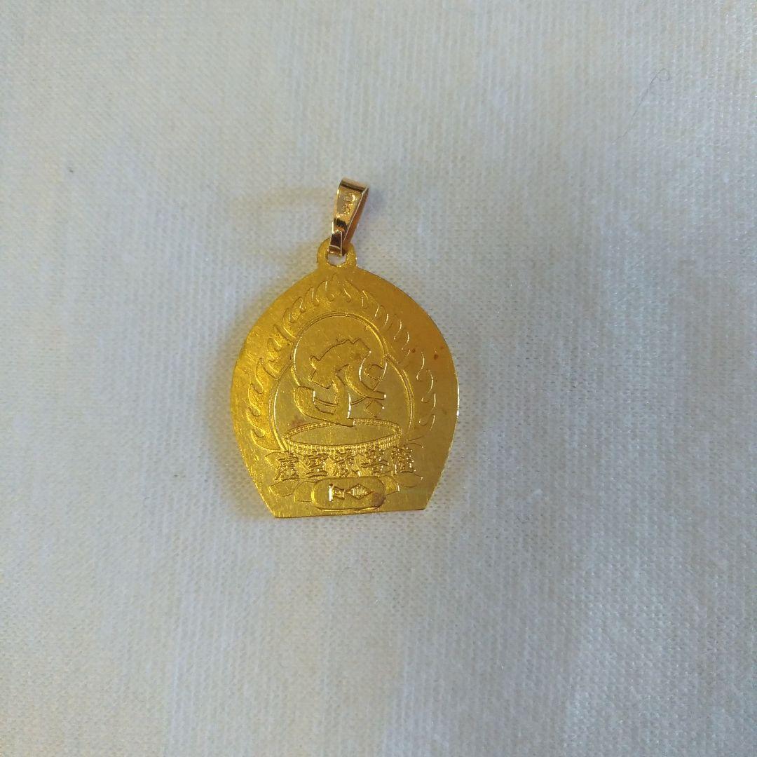 K18。K24。虚空蔵菩薩。18金。純金。ペンダント。仏像。仏教。中古。5.3g