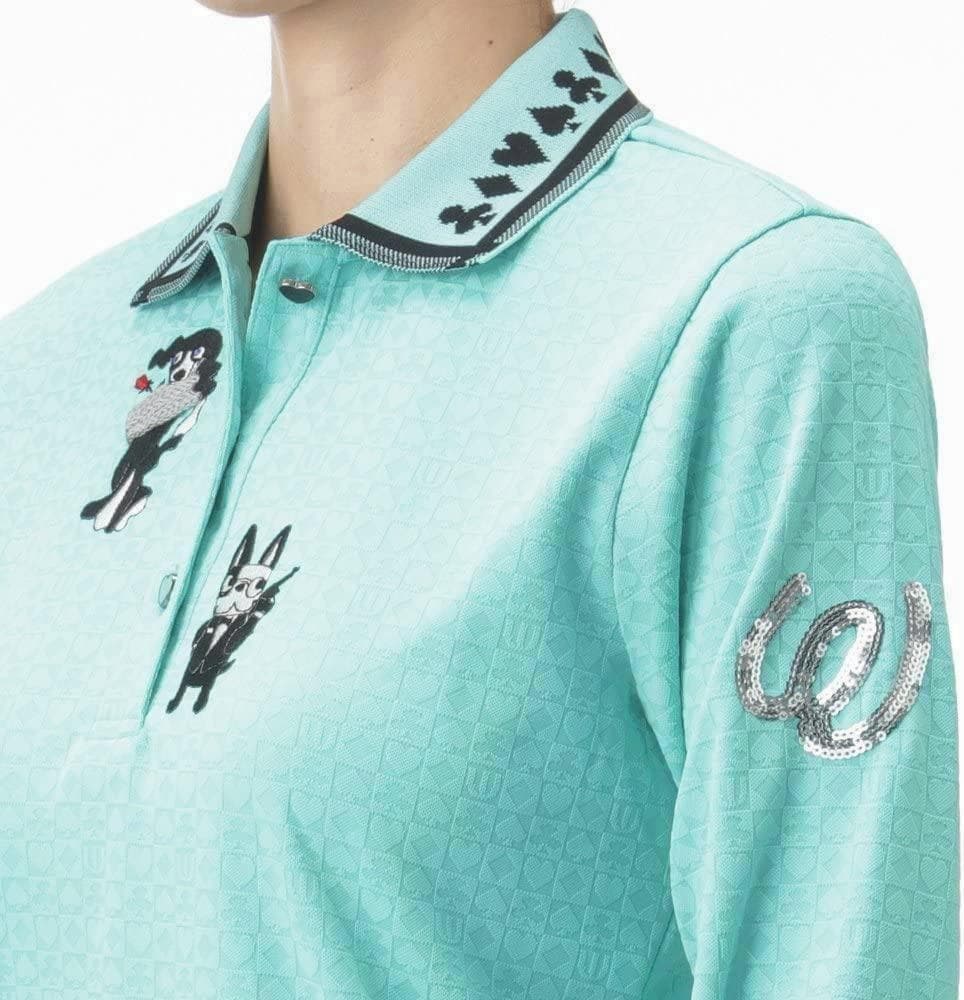 新品】エム ユースポーツ 価格25300円 トランプ柄 長袖ポロシャツ サイズL