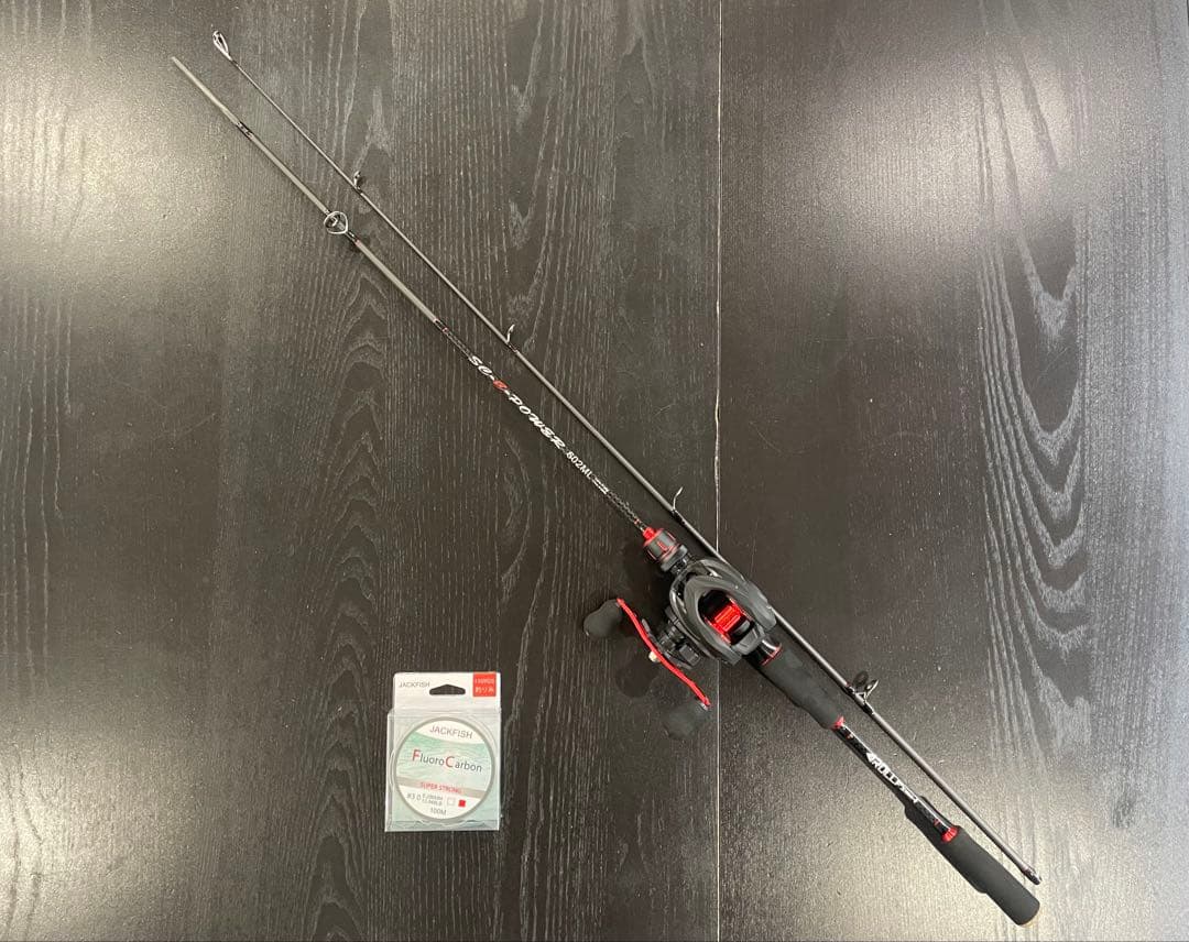 バス釣り2セット・ベイトロッド&リール(左巻)スピニングロッド&リール・ライン付