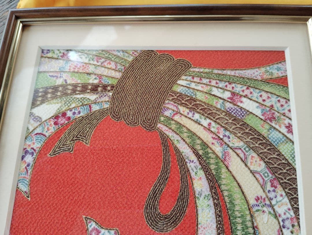 京友禅。千總。染額。16500円のふろしきの額装。袱紗。熨斗