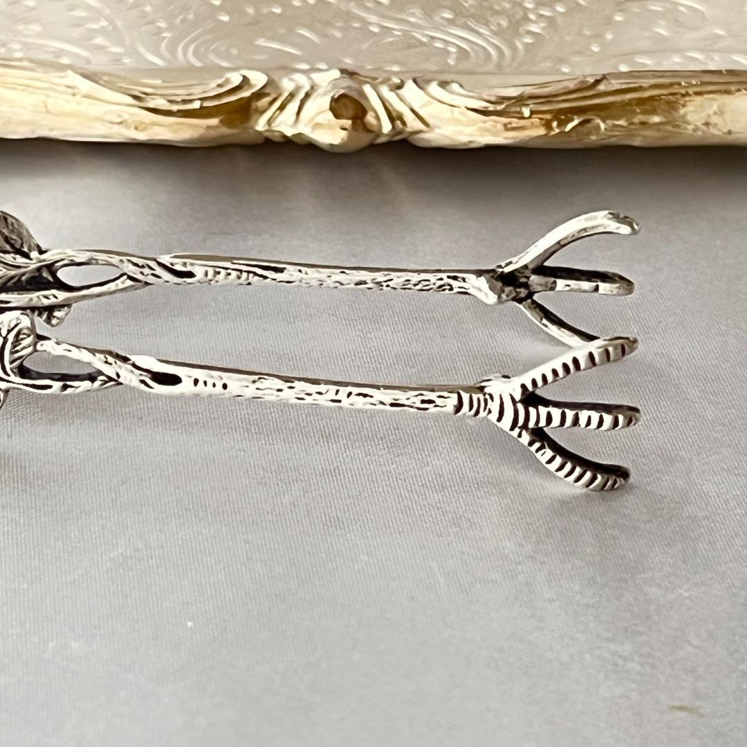 【ドイツ】薔薇のシュガートング 【純銀】 ヒルデスハイムローズ 8.8cm