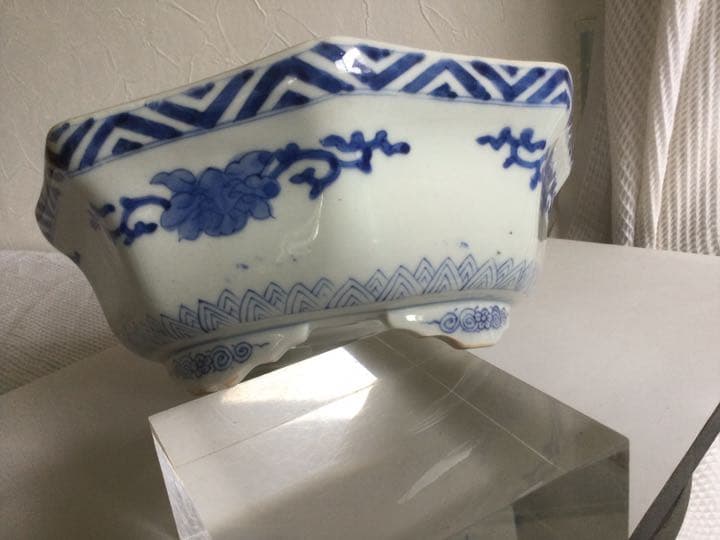 美品！！ 古伊万里「色絵金蘭手・八角深鉢 」龍図見込/縁起物