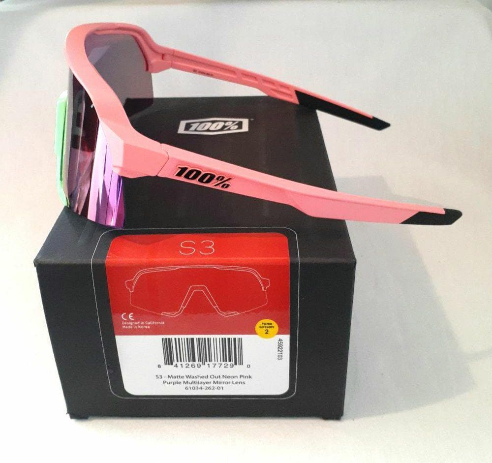 ティナティナ 100% S3 ネオンピンク パープルミラーレンズ