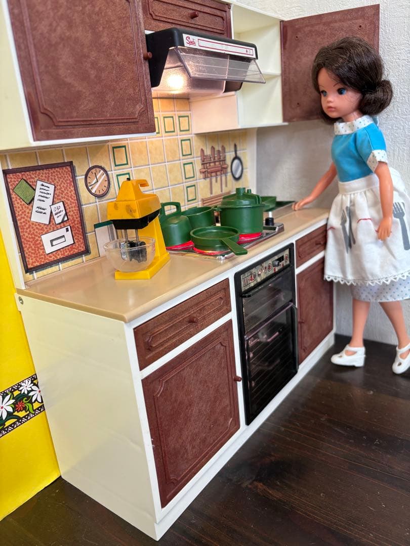 キッチンユニット シンディちゃん ヴィンテージドールハウス家具 1/6