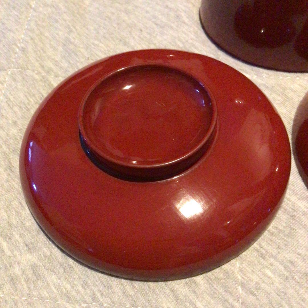 赤漆塗　底厚　お椀色々　蔵から発見　昭和初期　大正　明治　レトロ品！希少！
