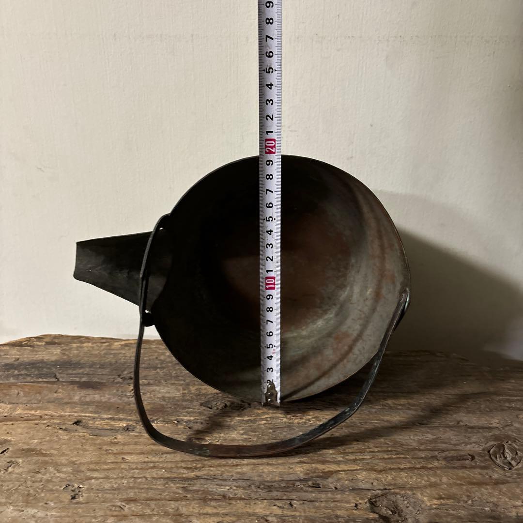 シャビー 古い片口銅鍋その④コッパーケトル　骨董　ガーデニング　古道具　検:李朝