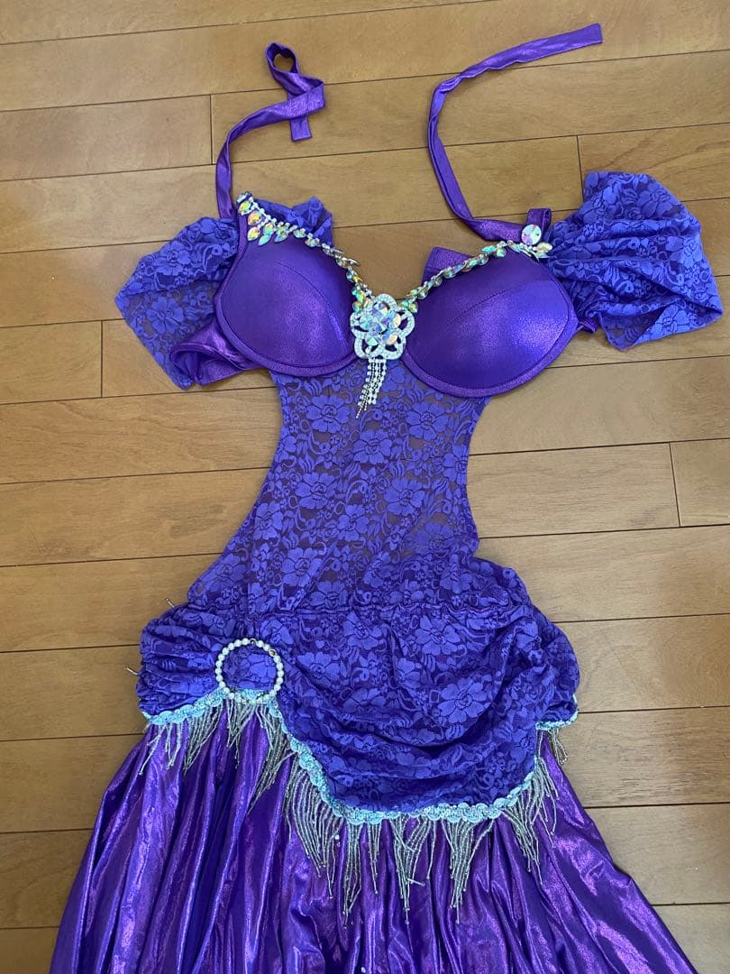 紫色 ベリーダンス セットアップ　衣装