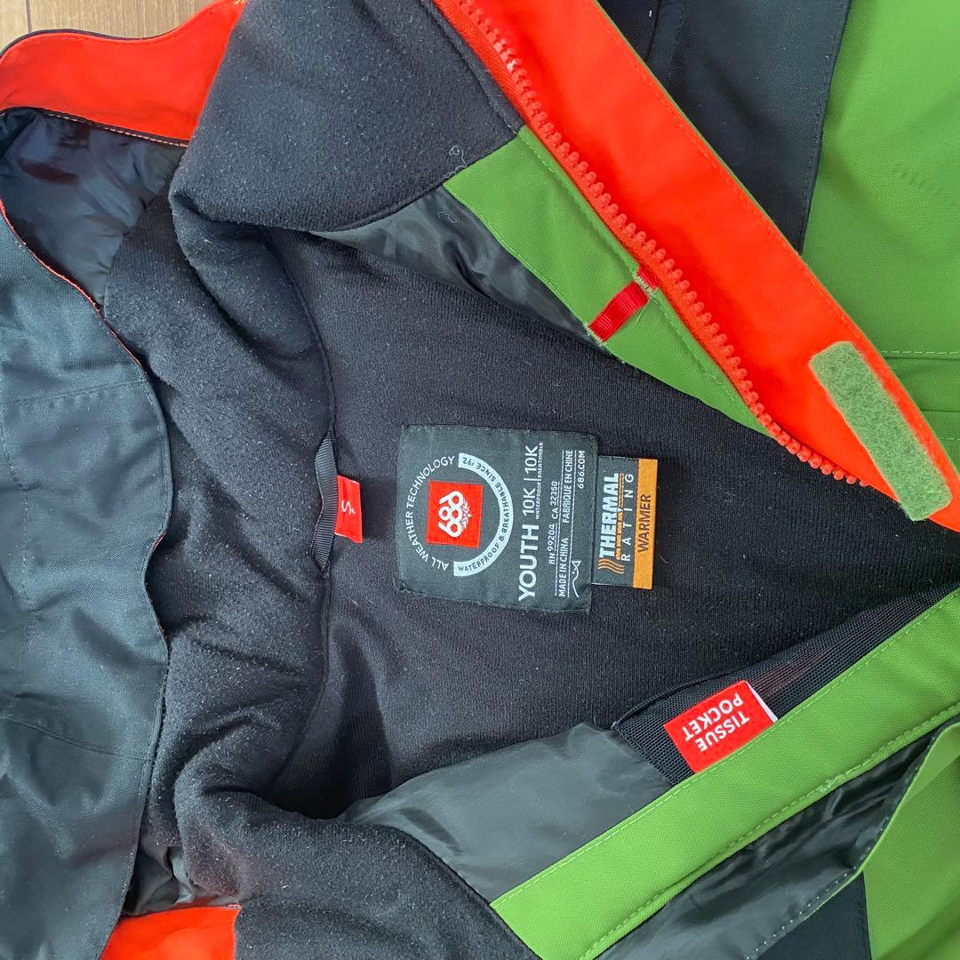 スノーボードウェア 686 S オレンジ　カーキ　セットアップ　上下