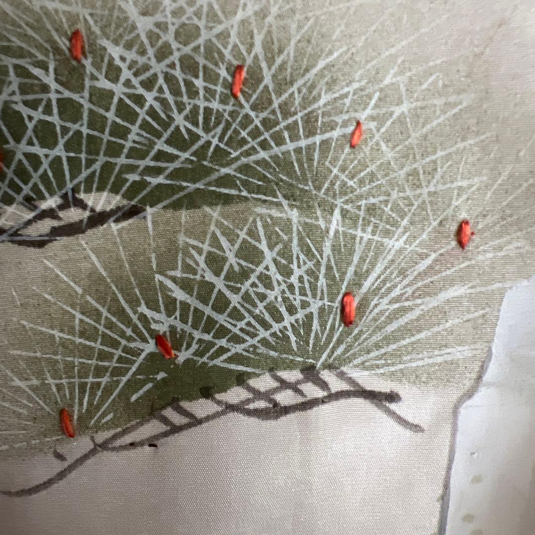 5502◆男の子アンティーク着物五つ紋宝船番鶴波手描き手刺繍時代古裂品格ある逸品