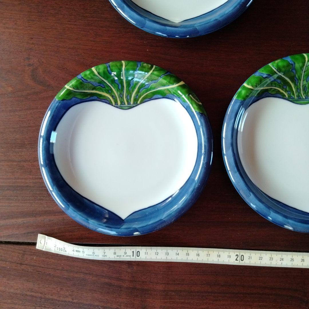 【値下げ】源右衛門 染錦蕪絵 銘々皿 5枚組 桐箱付