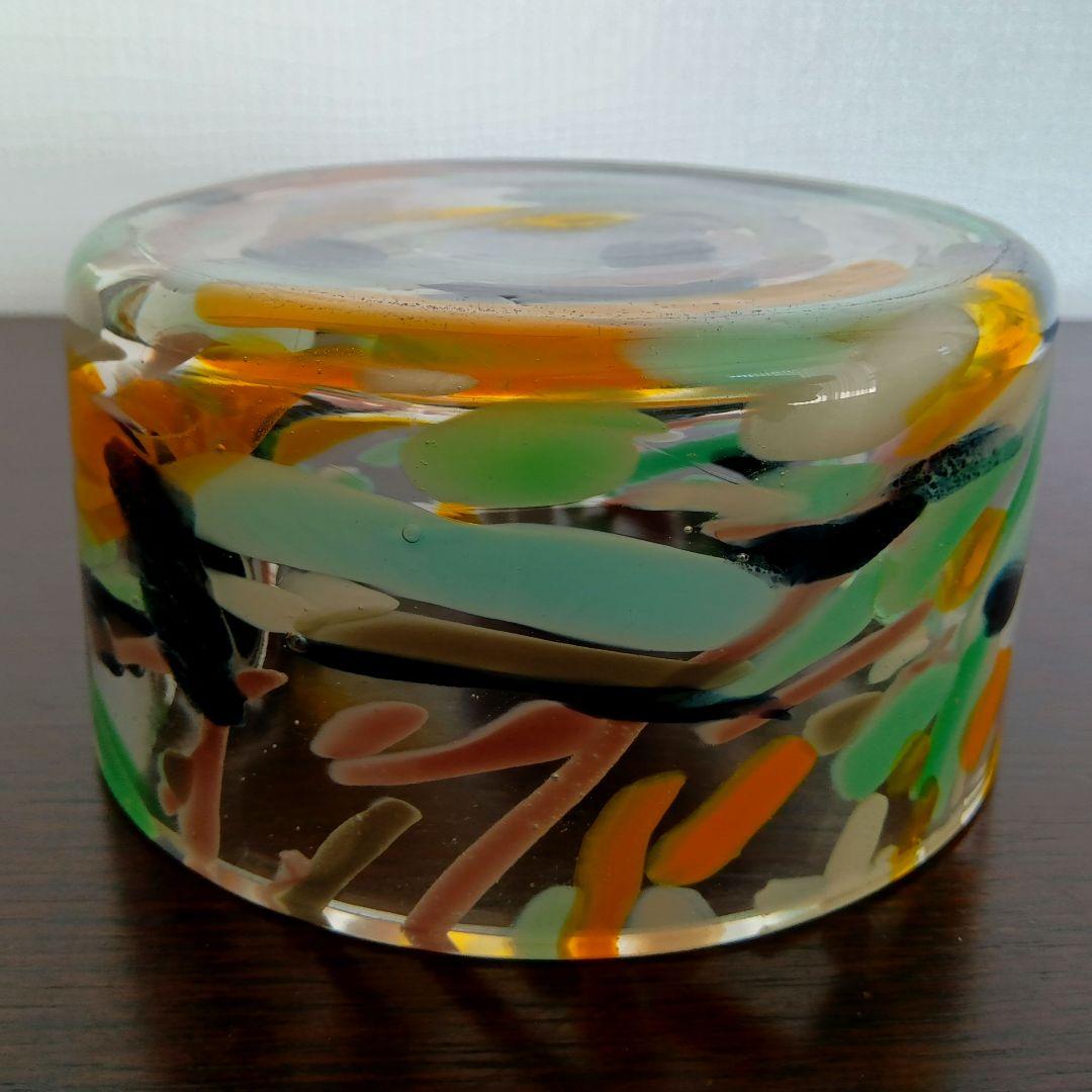 人間国宝 岩田藤七作 蒼風好み 硝子花器 昭和28(1953)年作品 専用箱入り