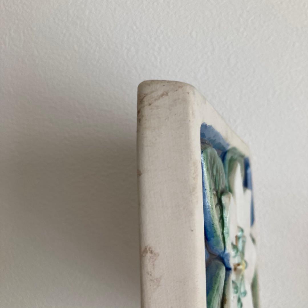 ★SALE★北欧ヴィンテージ　JIE白陶板（大）とても珍しいツマトリソウの陶板