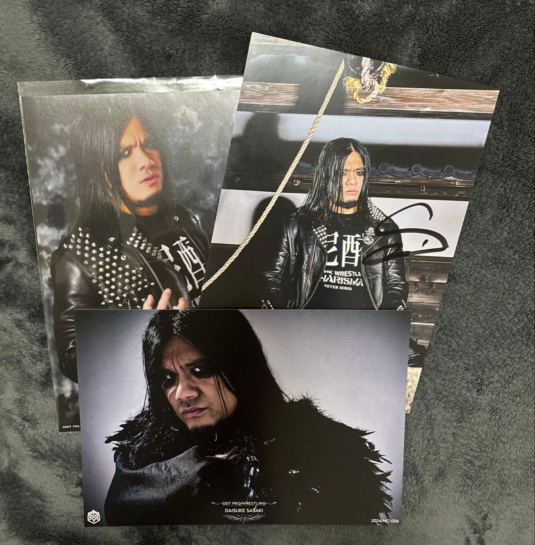 DDT DAMNATION T.A 佐々木大輔選手 ポートレートセット サイン有