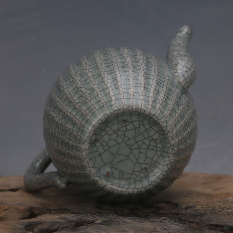 宋汝窯青釉清涼寺竹節瓜稜壺  現代工芸品 美術品 置物