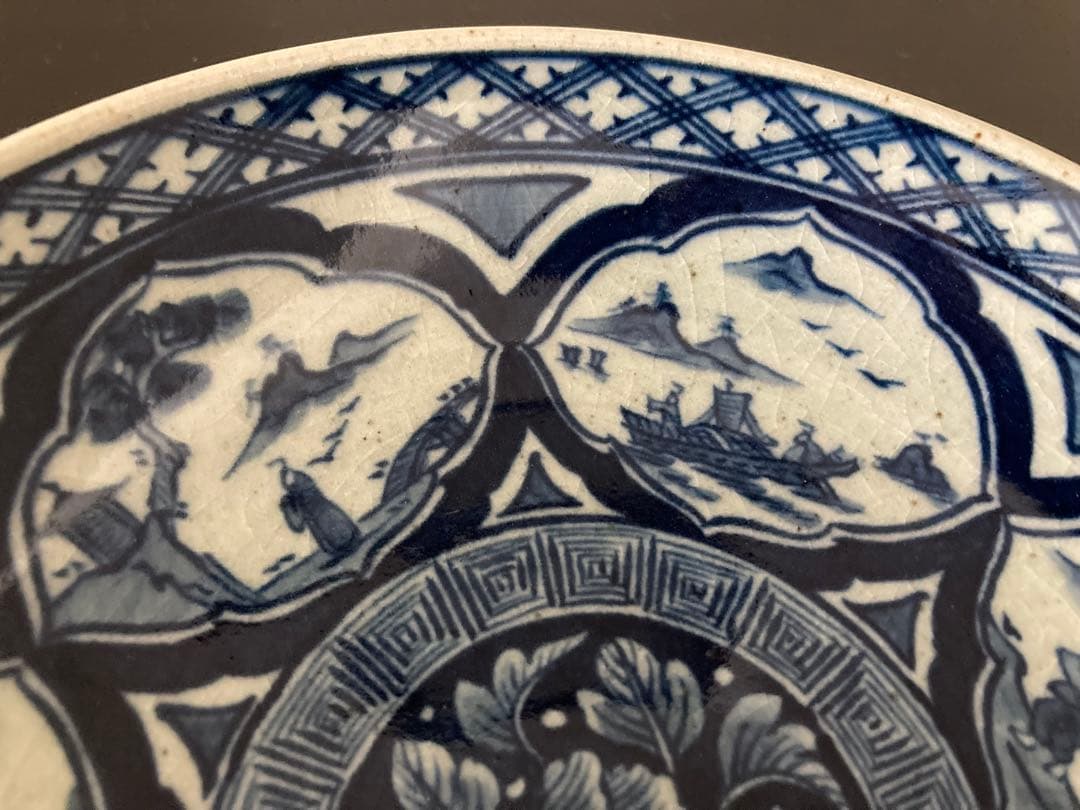 伊万里焼 鍋島焼 虎仙窯 手書き 大皿