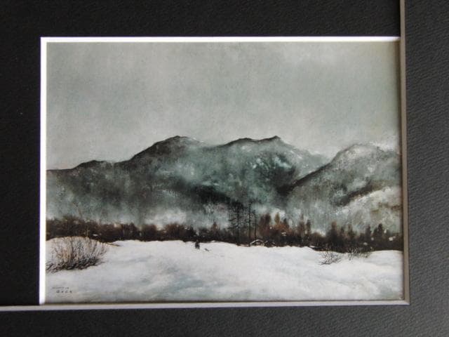 向井　潤吉、雪（栃木県日光市中宮祠戦場ヶ原）、希少な画集より、状態良好