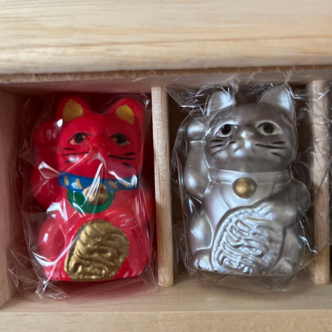 セルロイド人形　招き猫　福あつめ