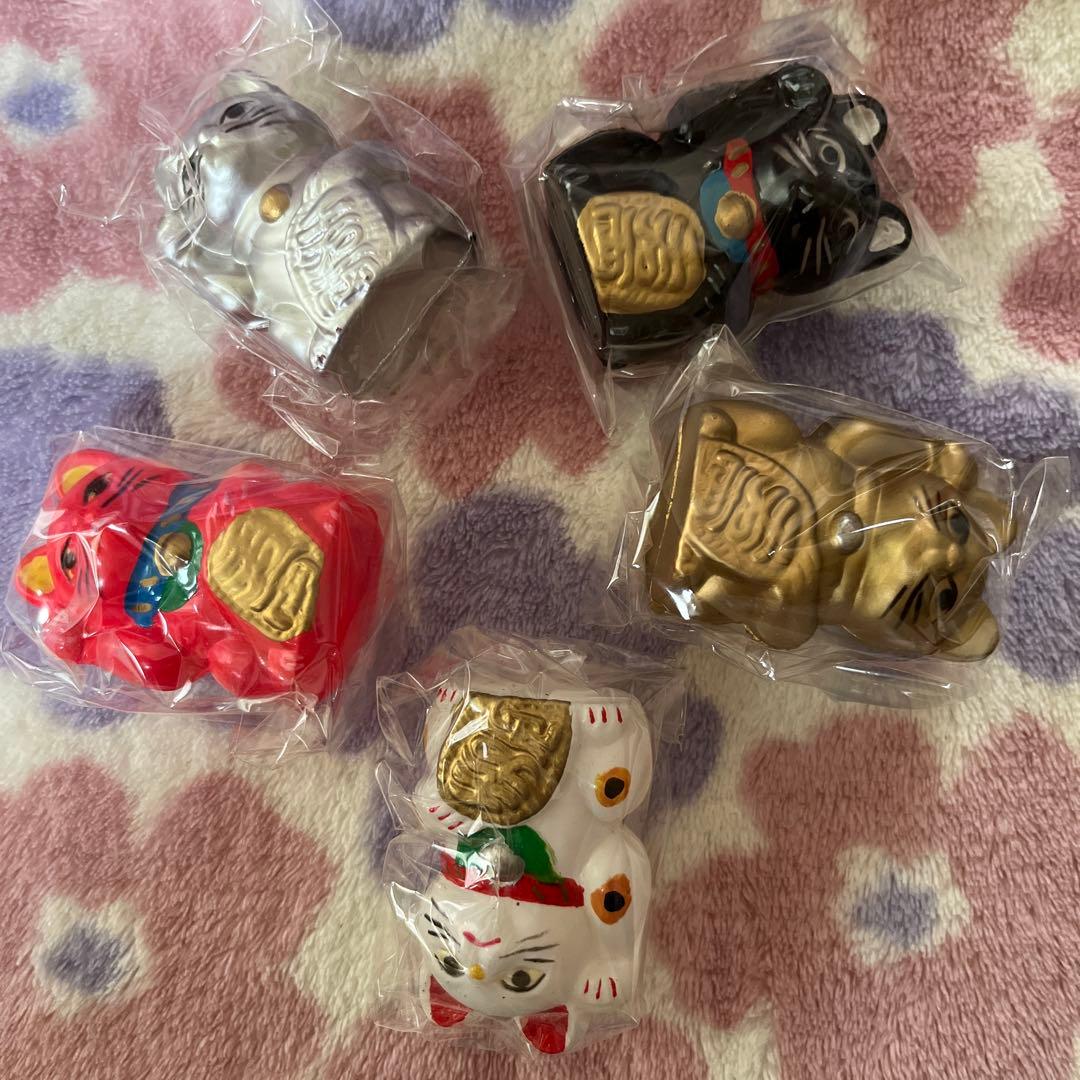 セルロイド人形　招き猫　福あつめ