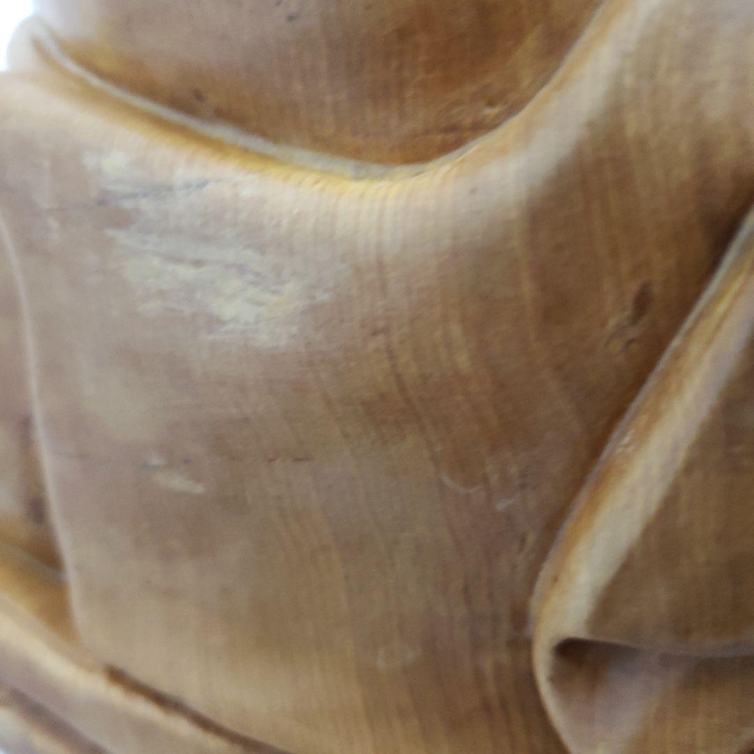 Ｂフライデー蔵出し特価布袋さん１木造り製 子供たち付き 大きめ