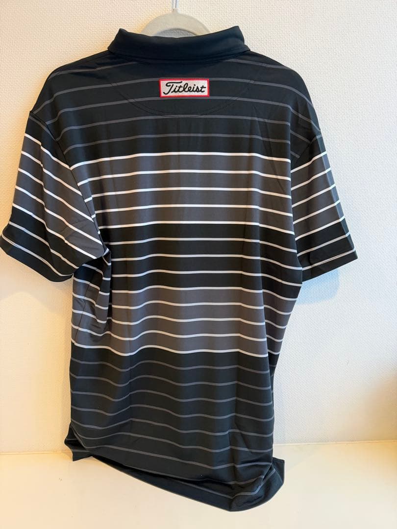 Titleist ストライプ ゴルフシャツ LL ブラック/グレー