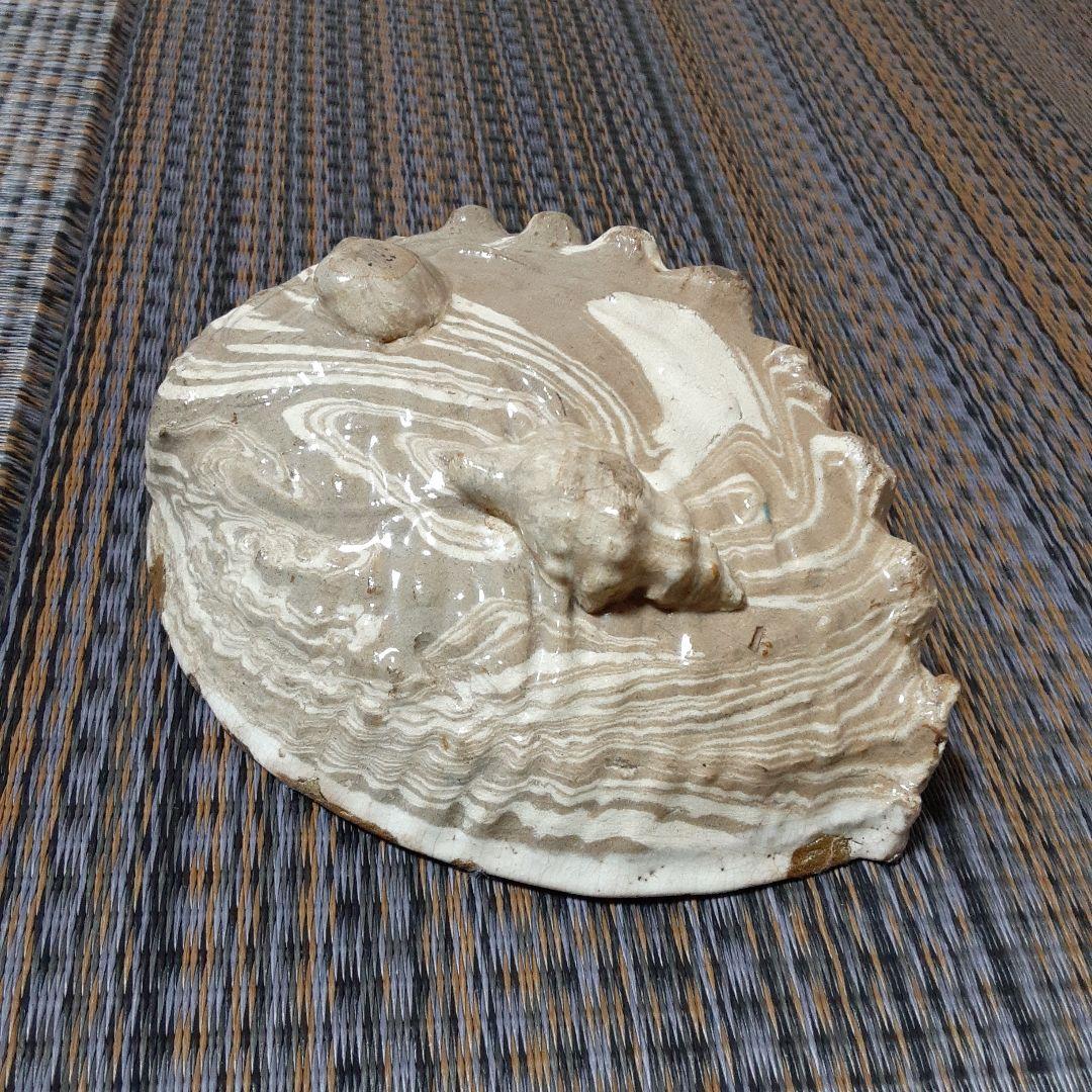 古い伊万里色絵鮑変形皿/金継江戸明治骨壷/手描五十三次囃子大原女/栄螺貝大鉢皿