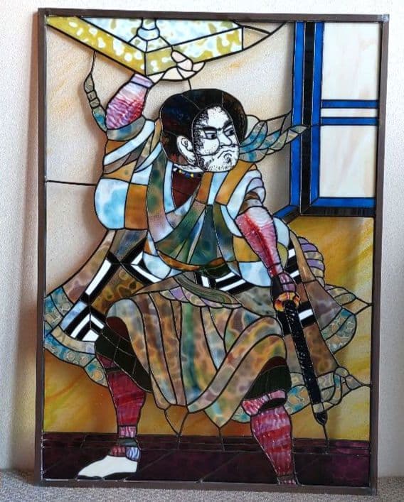 ステンドグラス碁盤のパネル