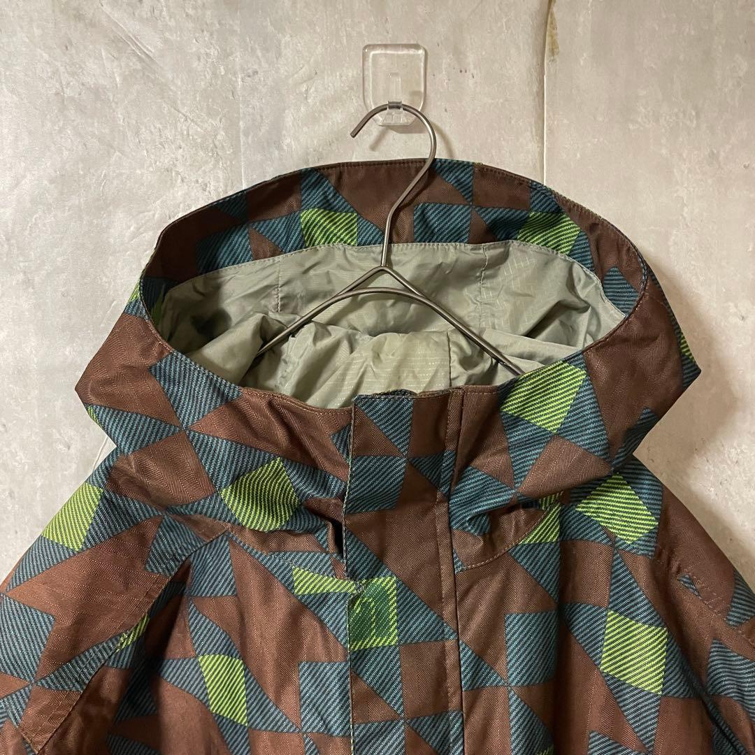 Burtonバートンスキーウェアスノーボードジャケットパーカーフード付き総柄希少