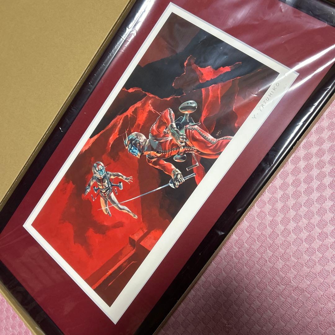 複製原画 機動戦士ガンダム アムロ & シャア 安彦良和 直筆サイン入り