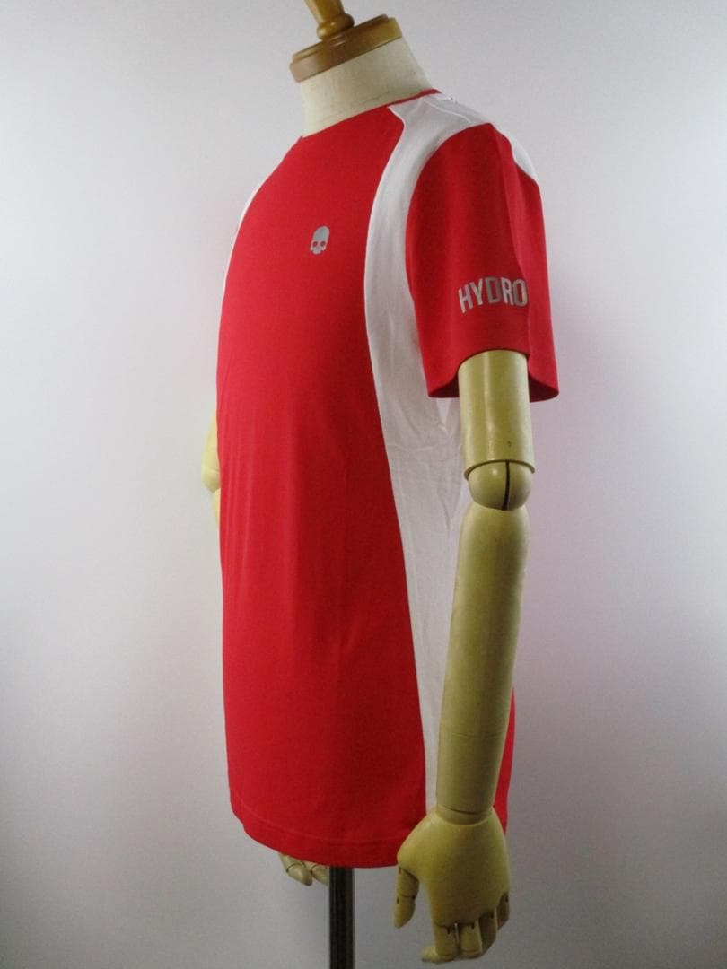 【ハイドロゲン・テニス】インレイ・テックＴシャツ★未使用★S★レッド×ホワイト