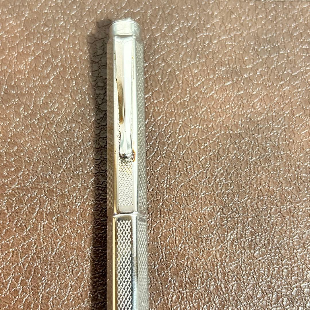 CARAN D'ACHE 万年筆 エクリドール シェブロン シルバー レトロ