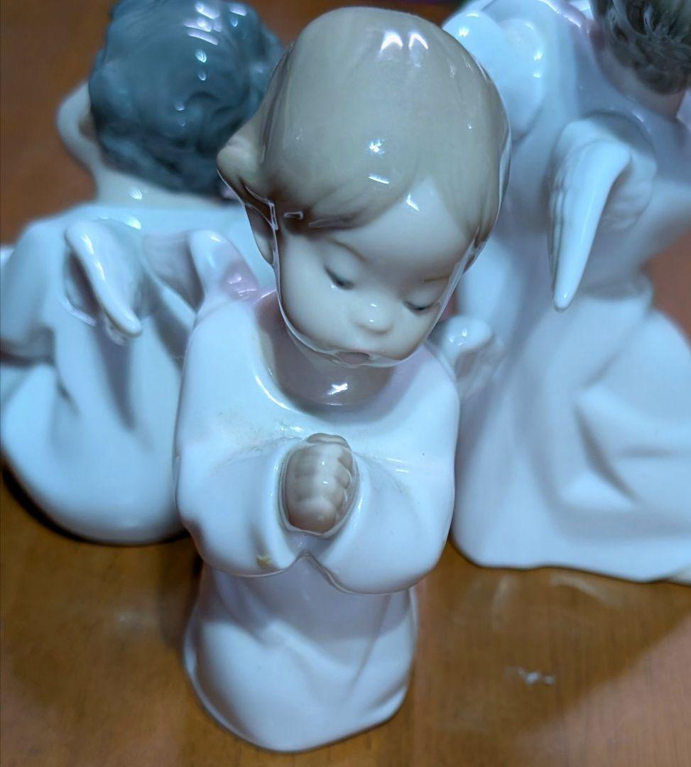 【LLADRO】磁器人形「可愛い考え事」「可愛いお祈り」「可愛いフルート」3体