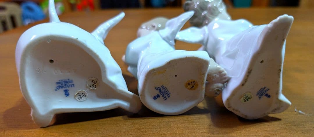 【LLADRO】磁器人形「可愛い考え事」「可愛いお祈り」「可愛いフルート」3体