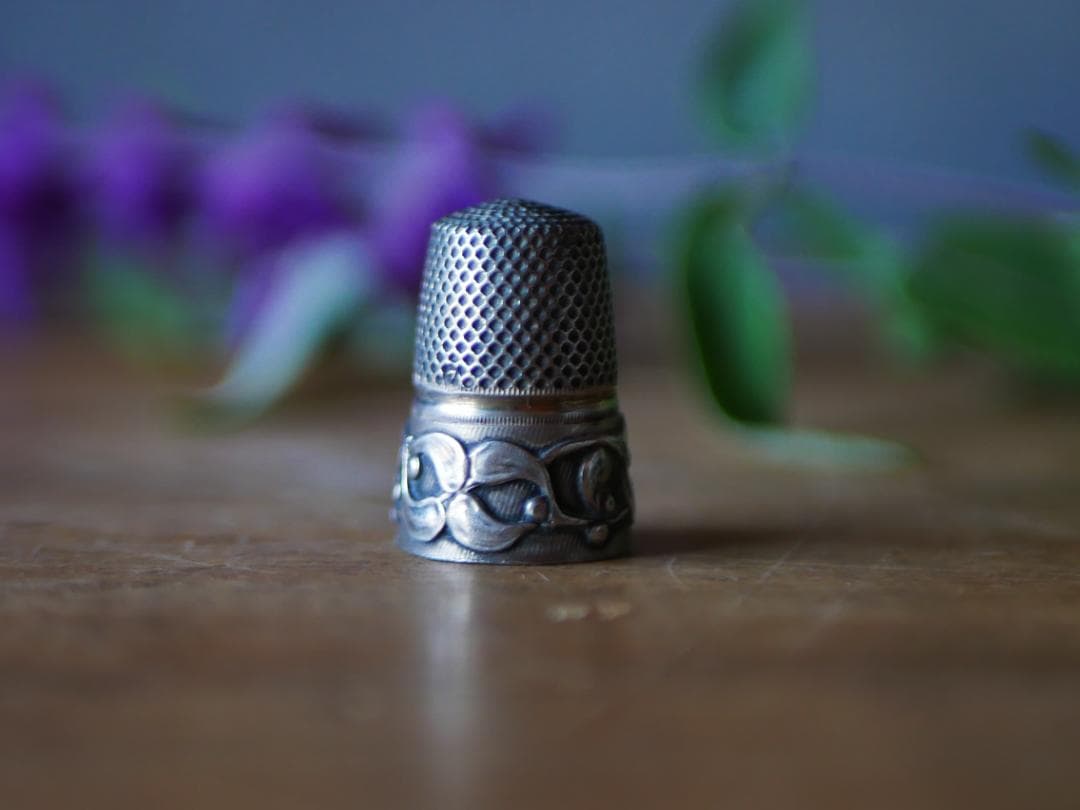 純銀　ヤドリギ　フレンチシルバー　指ぬき　フランスアンティーク　アンティーク