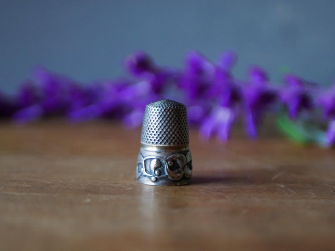 純銀　ヤドリギ　フレンチシルバー　指ぬき　フランスアンティーク　アンティーク