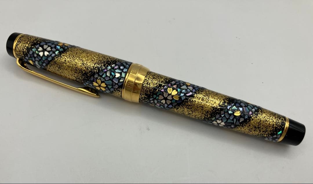 【レア品】セーラー万年筆 21K 内閣総理大臣特別慰労品 螺鈿蒔絵 桜流れ
