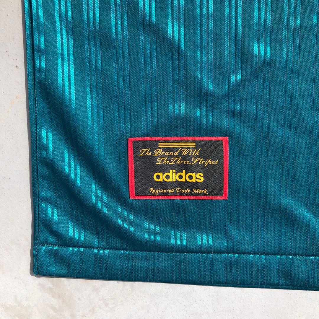 90s adidas サッカーユニフォーム セットアップ Oサイズ XL 緑 黒