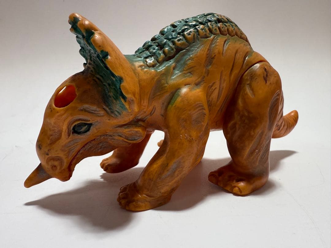 当時物 レトロ　マルサン 恐竜100万年 トリケラトプス ソフビ ※難有り