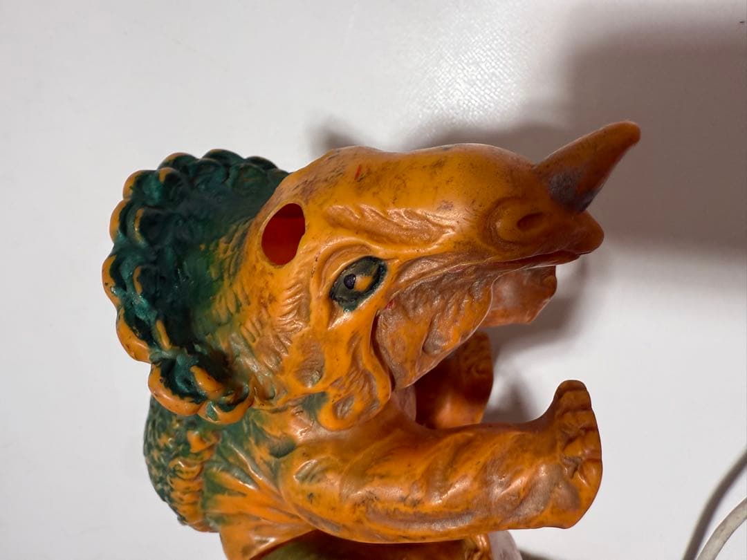 当時物 レトロ　マルサン 恐竜100万年 トリケラトプス ソフビ ※難有り